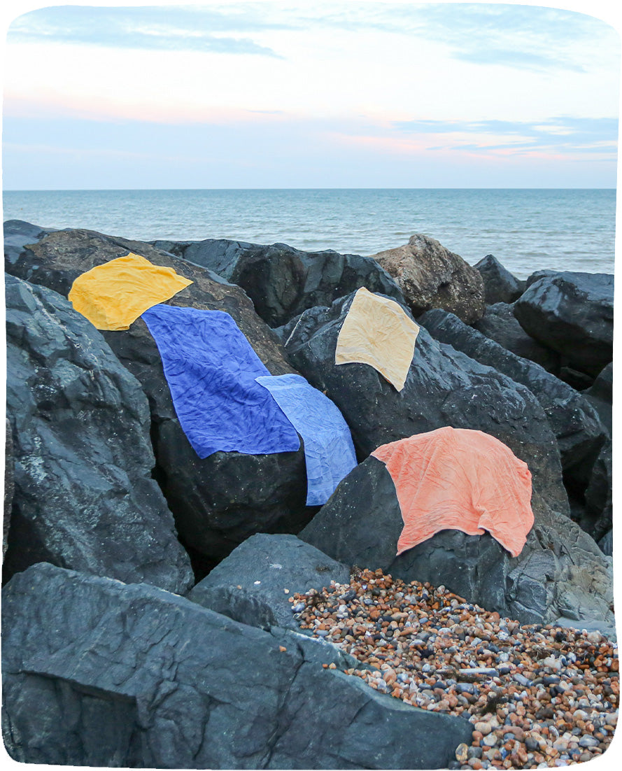 Beach towels used to make Vibey Wash Bag
